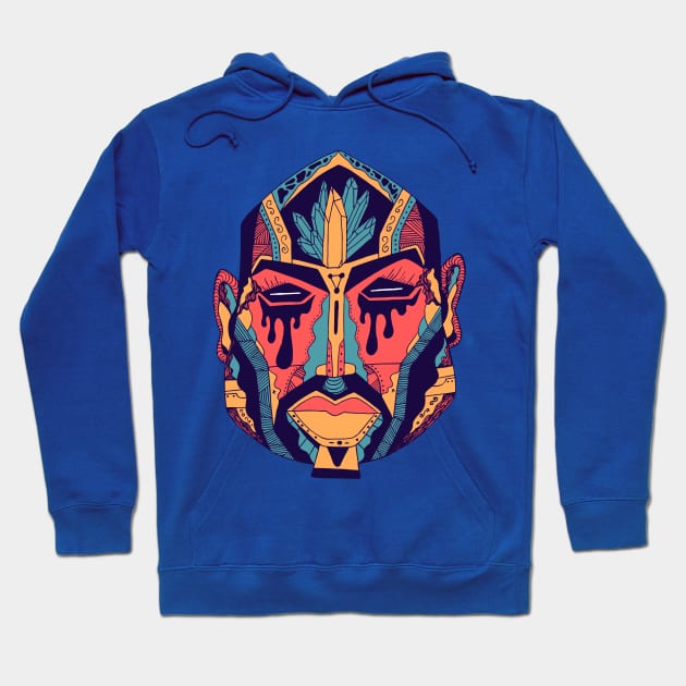 Retro Triad African Mask No 9 Hoodie by kenallouis